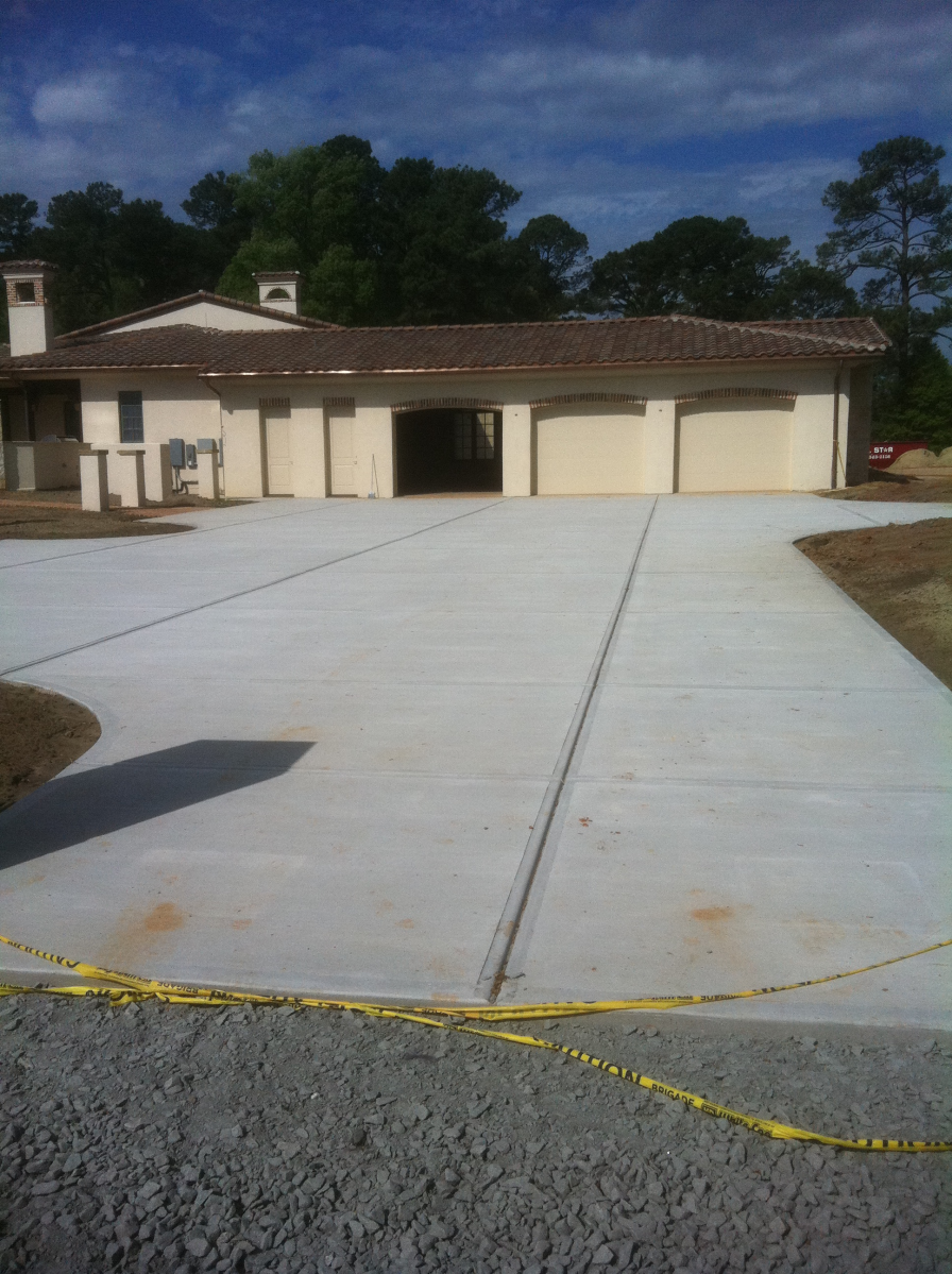 New concrete driveway