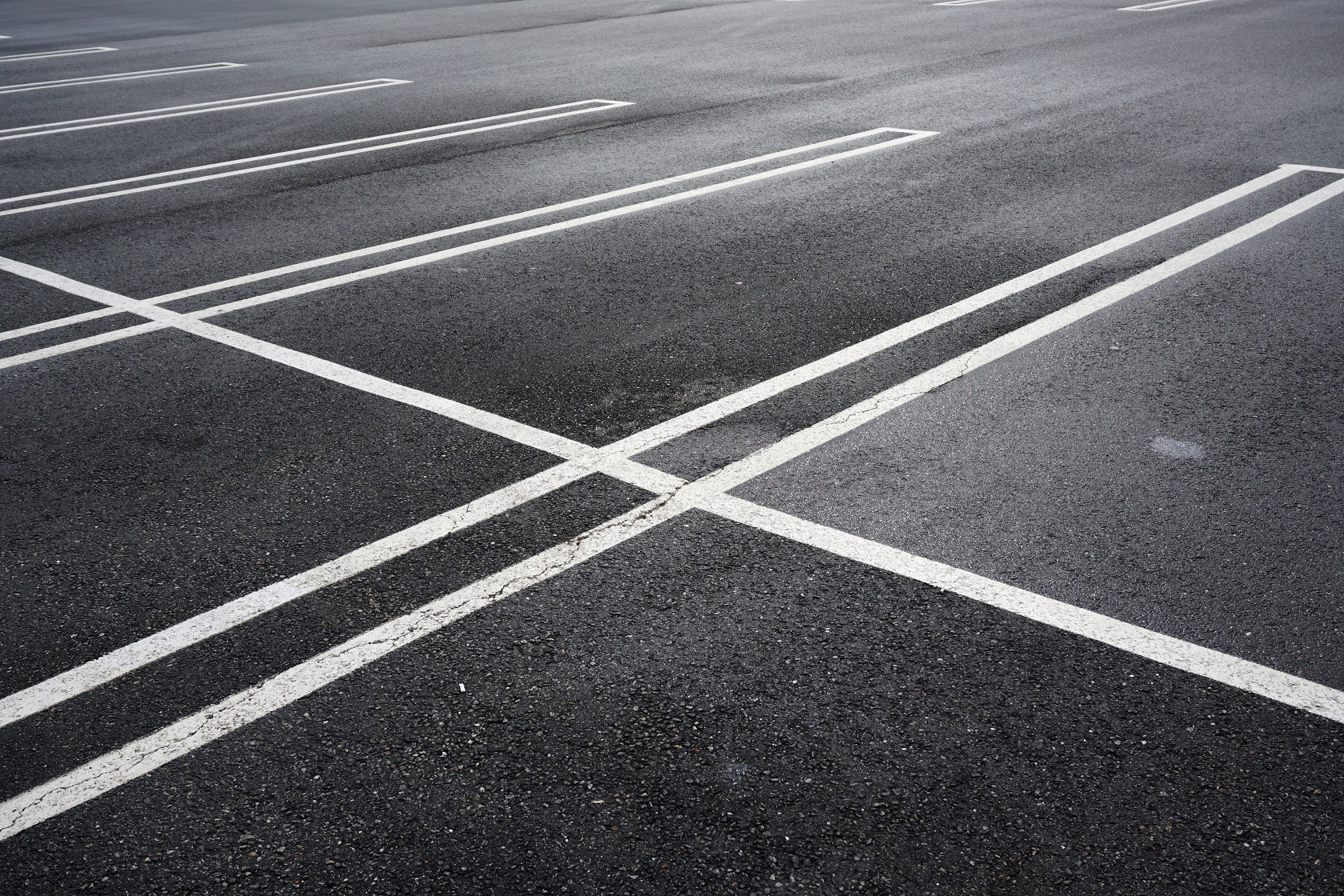 Newly-paved parking lot